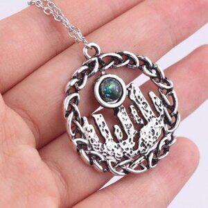 Outlander Stone Circle Amulet Stonehenge Opal Gemstone Pendant Necklace